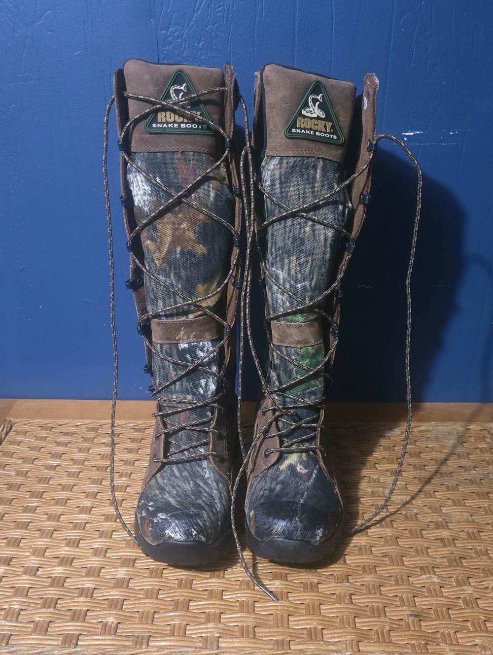 Rocky Men's Tall Lace-Up Camo Brown Snake Boots